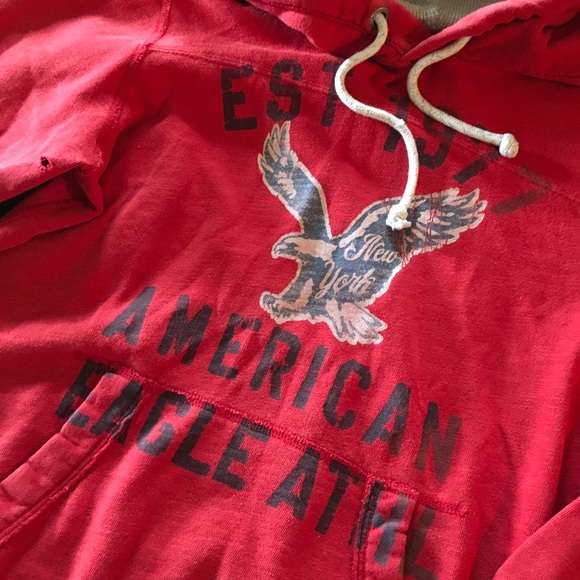 American Eagle Outfitters Red Pullover Hoodie - Picture 2 of 11